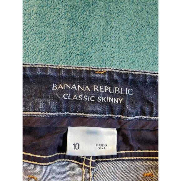 Banana Republic Jeans Sz 10 Womens Blue Stretch Pants Mid Rise Classic Skinny - Picture 3 of 12